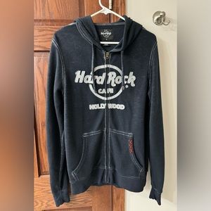 HARD ROCK CAFE HOLLYWOOD ZIP UP HOODIE UNISEX SMALL